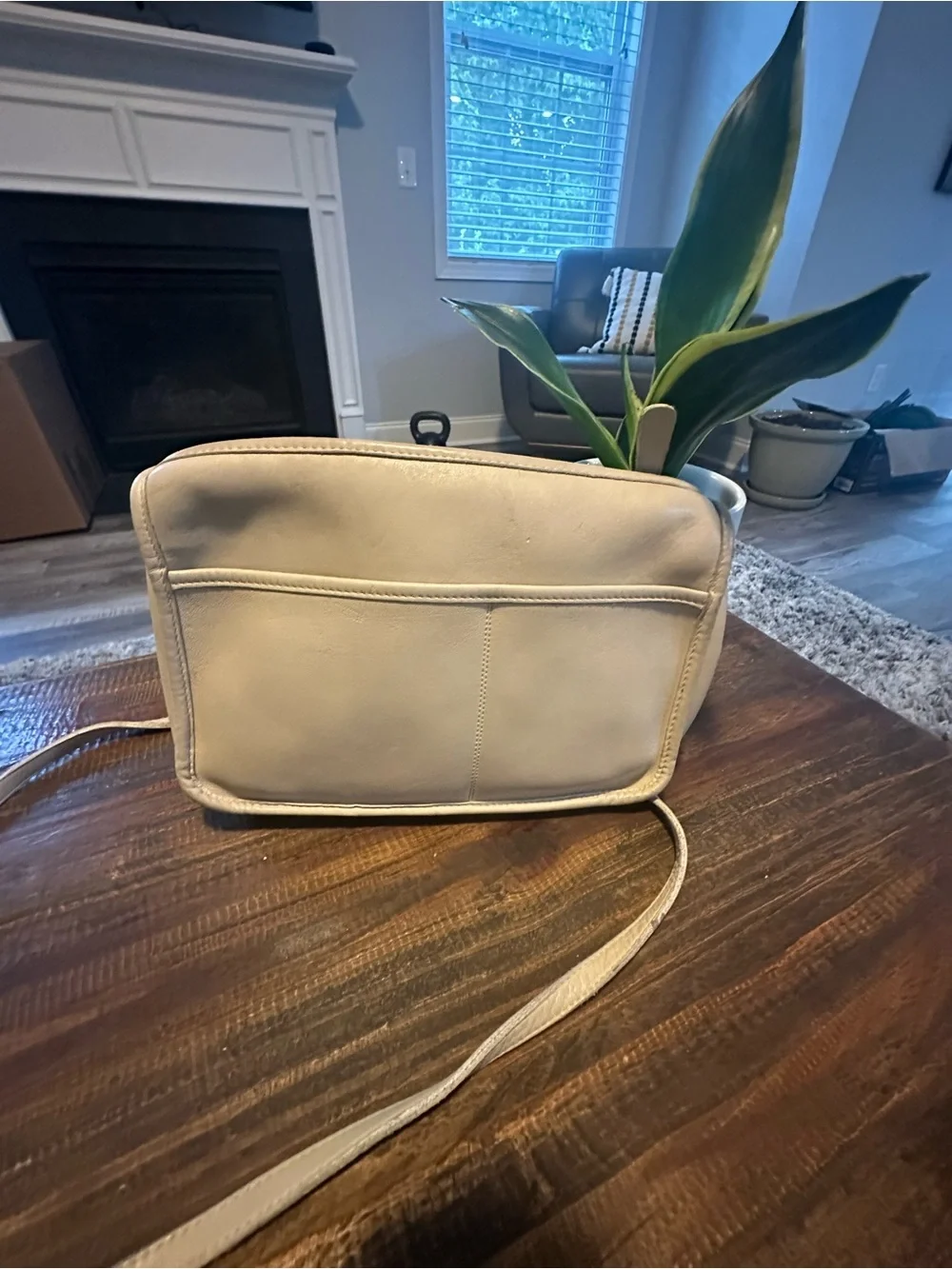 Vintage Coach Cafe Bag 4111 Bone Ivory Leather Crossbody USA